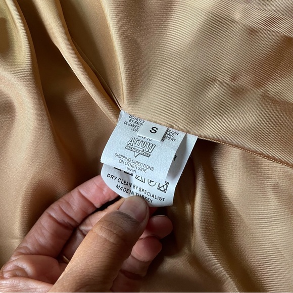 Vericci Tan Suede Fringe Leather Coat • Western Boho Festival Jacket (S) - Picture 8 of 15